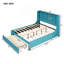 Lit de rangement luxueux rembourré en velours avec tête de lit à oreilles et fabrication robuste-387936575