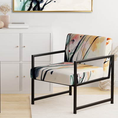 Fenimore Abstract Flowers - Fauteuil d'appoint rembourré traditionnel
