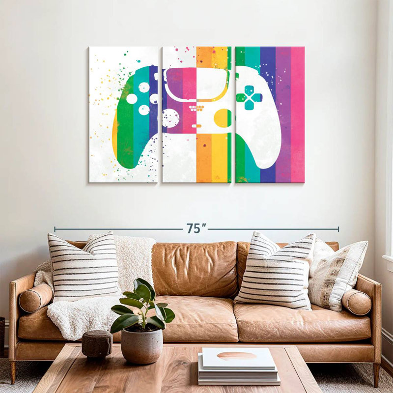 'Rainbow Splatter Controller, 36" H x 57" W