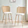Rattan Counter Height Bar Stools, 26'' Modern Boucle Counter Stools With Butterfly Cane Back, Wicker Counter Stools For Kitchen,Home Bar,Restaurant,Set Of 2, White