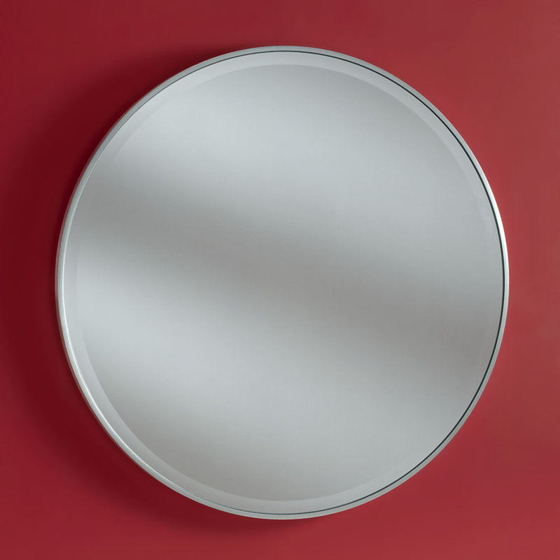 Arjay Wood Wall Mirror, 80cm H x 80cm W, Silver