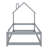 Floor Bed With Rails, Twin Size Montessori Bed With House Shape Headboard And Fence-1357065128