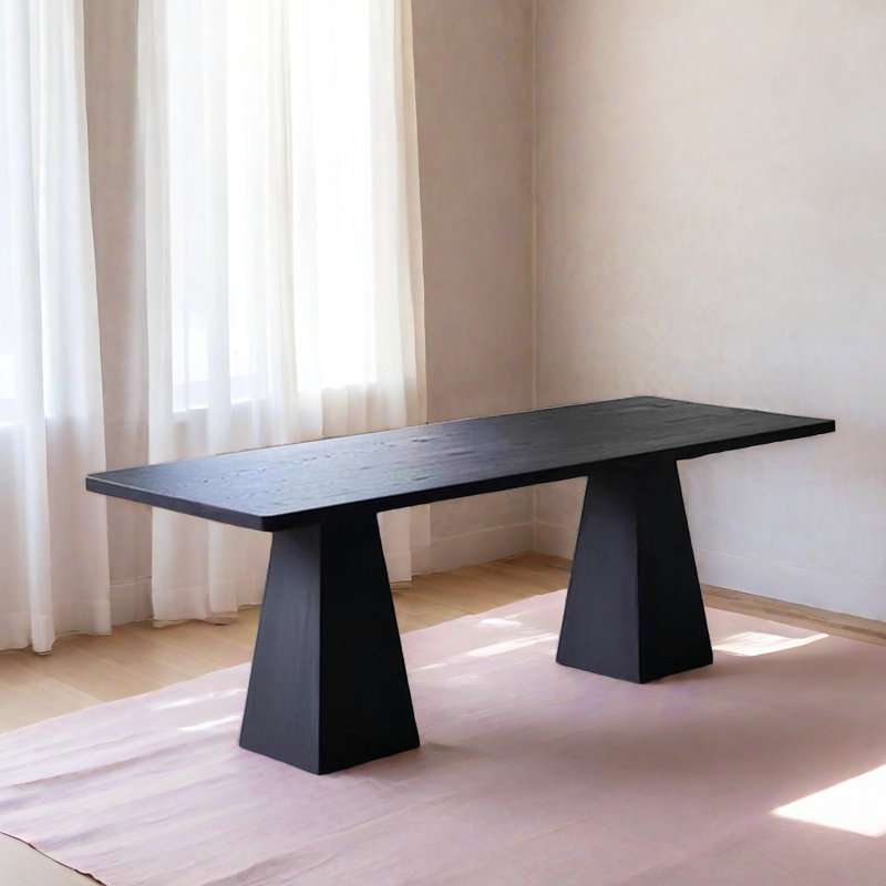 Table de salle à manger en bois massif, H 29,5 po x L 86,6 po x l 35,4 po