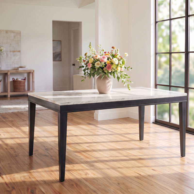 Marble Top Dining Set, 5 pièces: table, 4 chaises