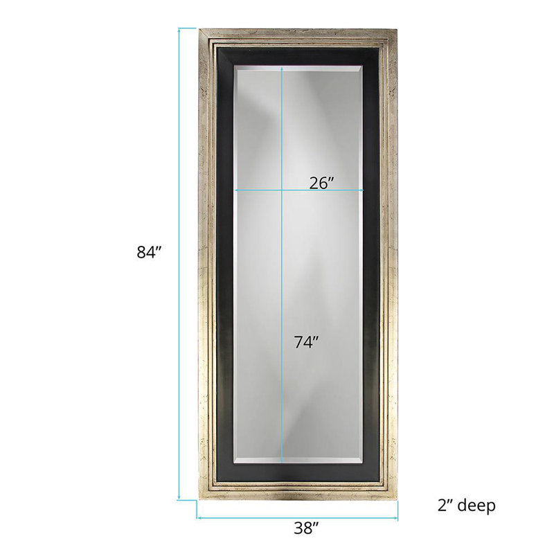 Contemporary Rectangle Solid Wood Beveled Mirror