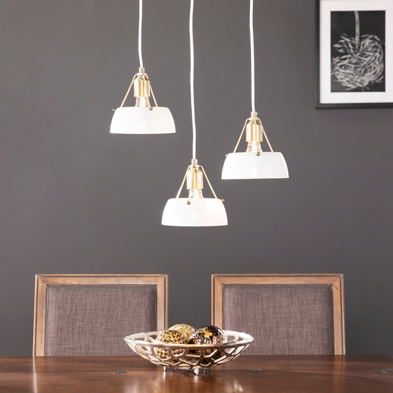 Luminaire suspendu grappe 3 lumières Renmarco, Blanc
