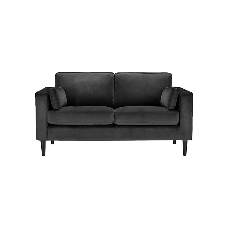 Millerville Velvet Sofa, Black, 93"H x 140"W x 93"D
