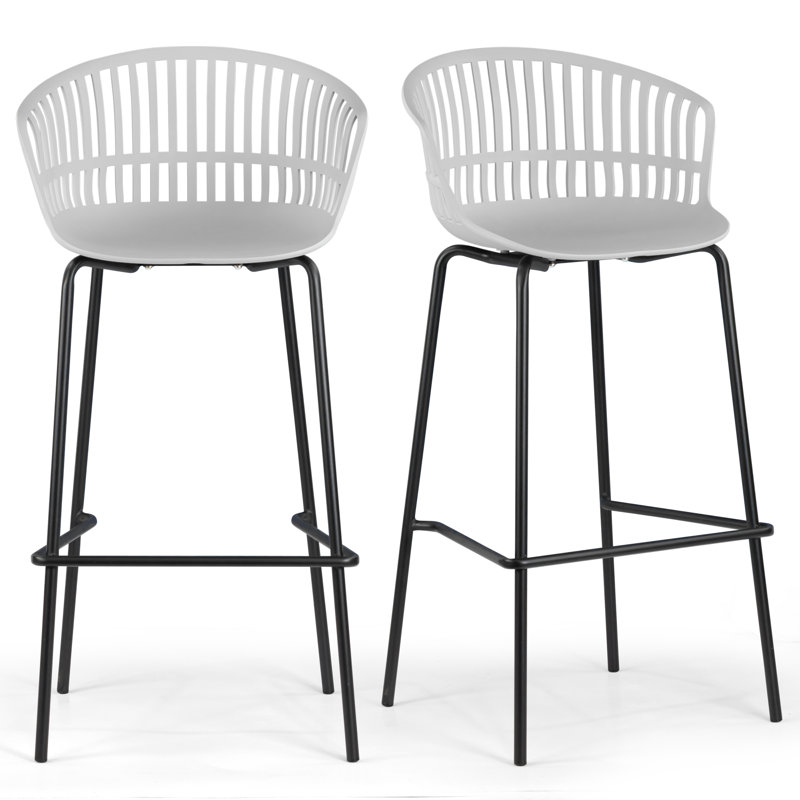 Korrah Counter Stool with Metal Frame, Bar Stool (30” Seat Height), Gray/Black Frame