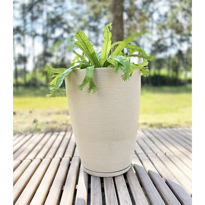 Amsterdan Pot Planter, Beige, 25.59" H x 16.14" W x 16.14" D