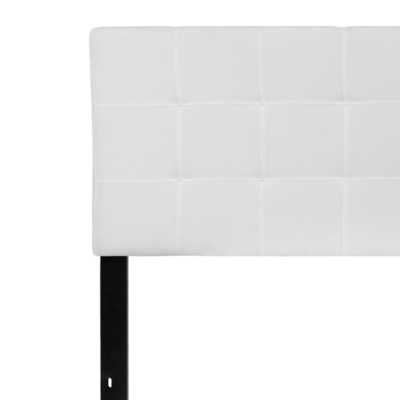 Tête de lit tapissier capitonnée Ciriaca, Grand, Blanc