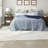 Reversible Modern Bedding Set With Breathable Blue Nylon Shell, Queen/full