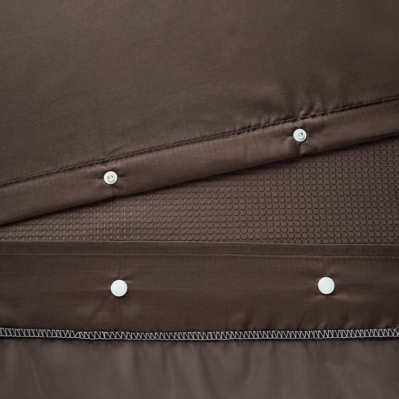 2 Piece Solid Colour Shower Curtain Set, Brown