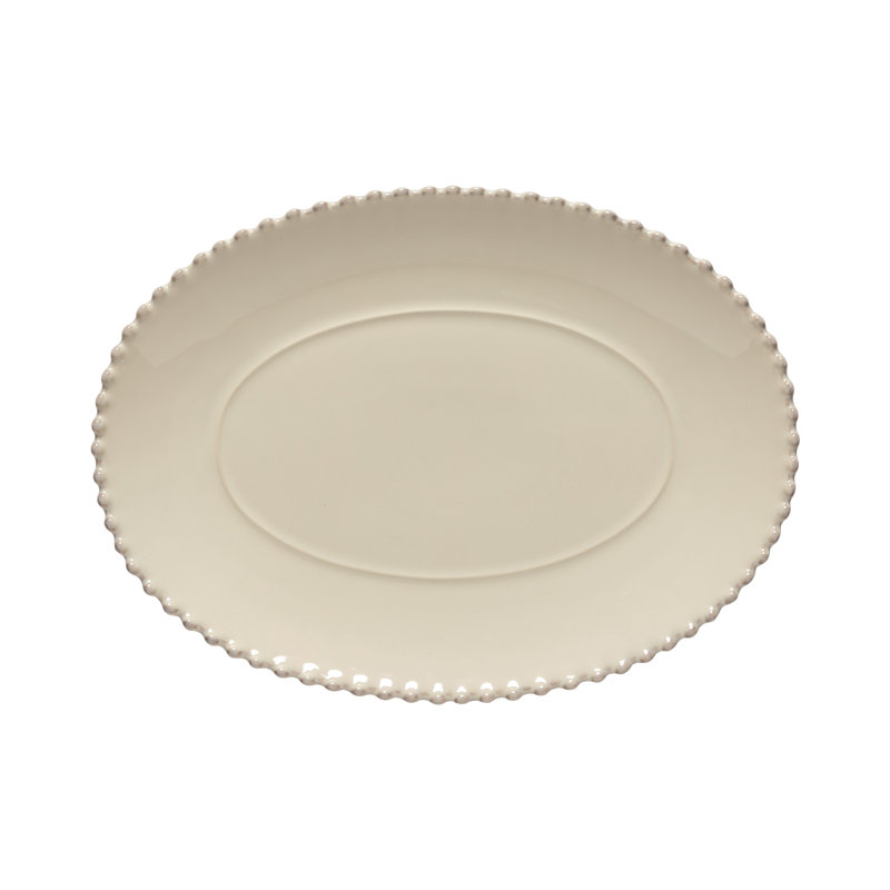 Pearl Handmade Stoneware Platter, Cream