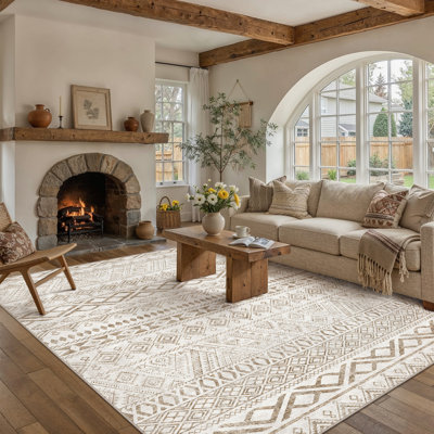  Cherry Modern Machine Washable Area Rug with Non-Slip Backing