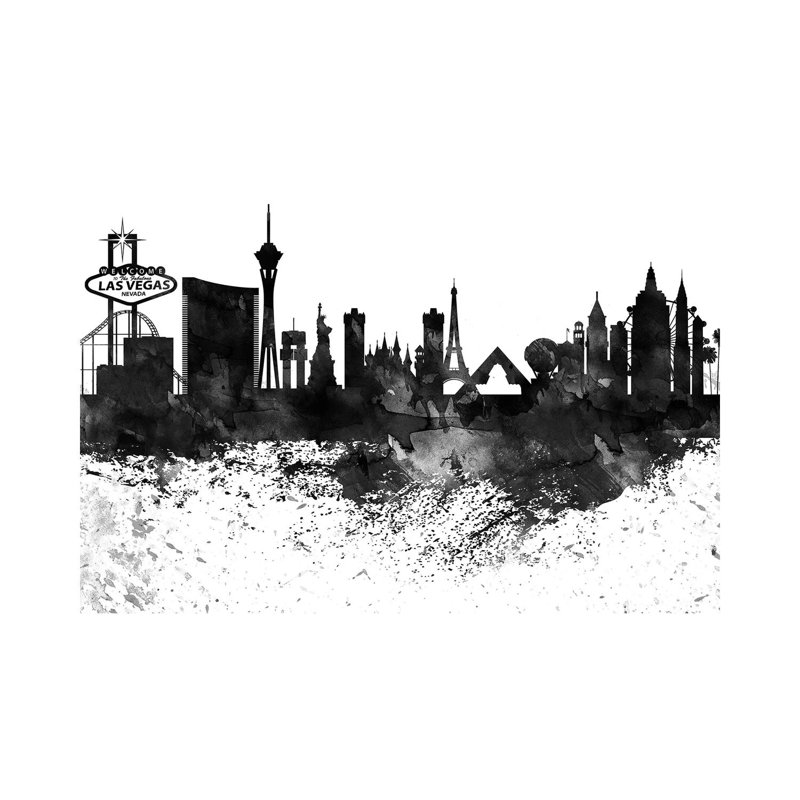 Las Vegas, horizon noir et blanc, H 40 po x l 60 po x 1,5 po
