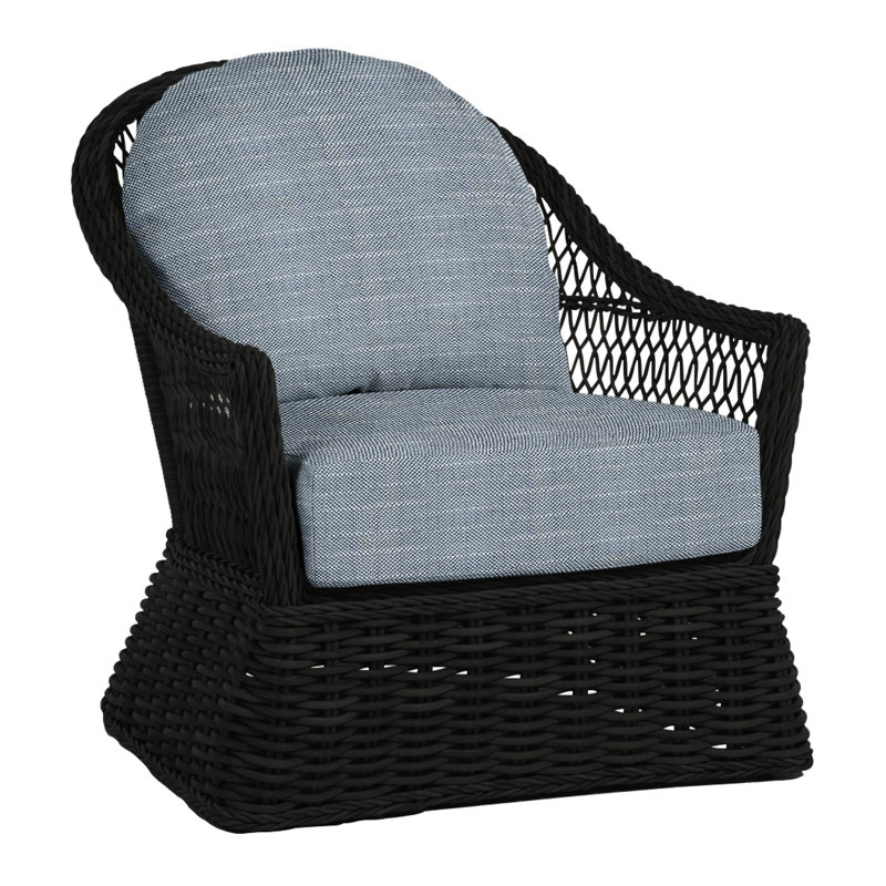 Soho Patio Chair with Cushions, Rollo Chambray, Welt, Black