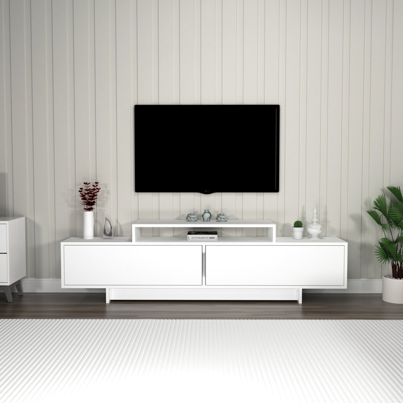 Damare Unfinished TV Stand for TVs up to 75", White