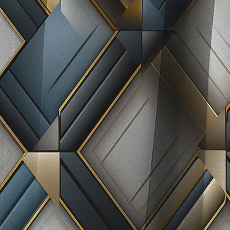 Dimensions de la mosaïque en marbre gris et doré - Rideau occultant géométrique abstrait - 1 panneau, L 52 po x L 84 po