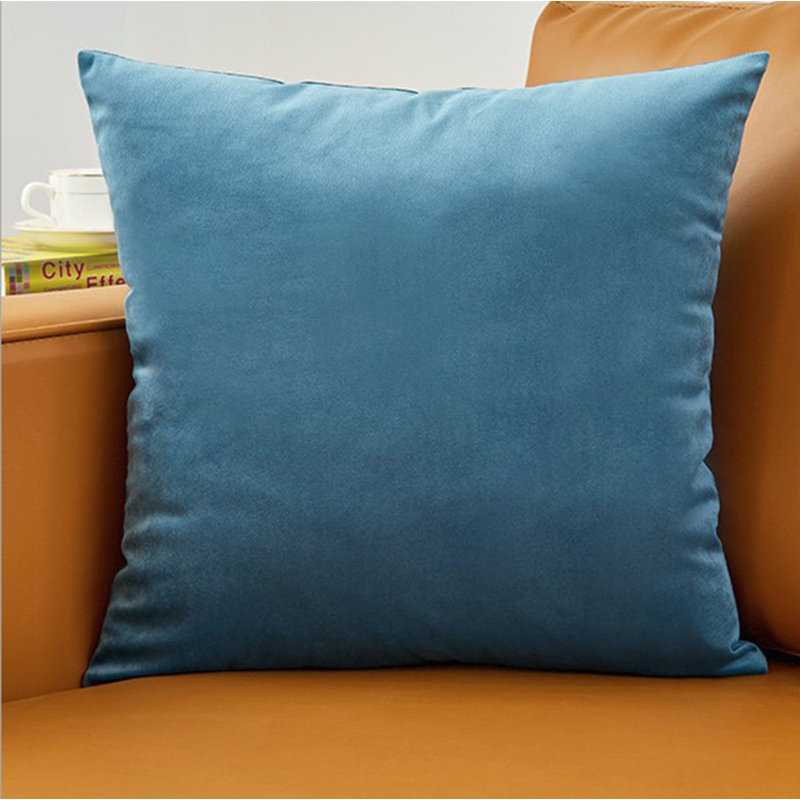 Housse de coussin carrée en polyester, Bleu, 18 po x 18 po