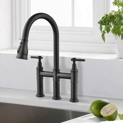 Robinet de cuisine Bridge avec douchette extractible