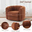 Fauteuil d'appoint pivotant de 37 po de largeur, fauteuil demi-tonneau pivotant, brun-1870488454