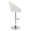 Tabouret de bar réglable Highback en métal chromé et crème avec repose-pieds en T-769575961