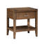 Table de chevet de style transitionnel avec tablette et tiroir brun