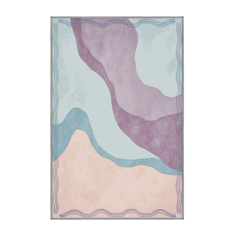 Tapis turquoise Aqua Whisper, Rectangulaire 8 pi x 10 pi