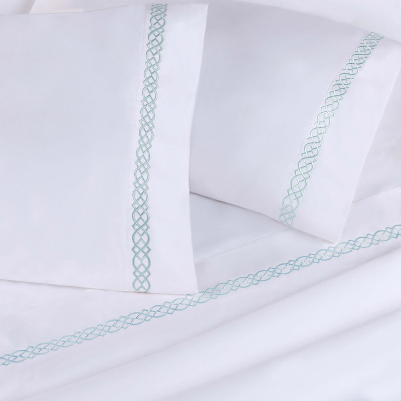 Superior 1000 Thread Count 100% Egyptian Cotton Solid Embroidered Pillocases, King, Charcoal