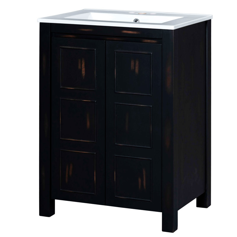 Es Vintage Style Small Bathroom Vanity Combo With Ceramic Sink
