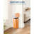 Soft-Close Foot Pedal | 8 Gallon Stainless Steel Indoor Trash Can - Removable Inner Bucket - Fingerprint Resistant - Space-Saving Square Waste Bin for Kitchen, Bathroom, Home, Office - Orange-136836365
