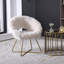 Chaise d'appoint rembourrée en fausse fourrure