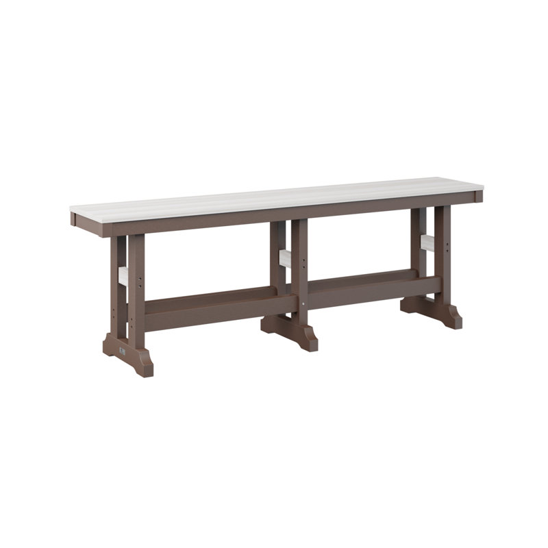 Banc de jardin 66 po Berlin Gardens, 18" H x 12.5" W x 66" D, Seashell/Chocolate Brown