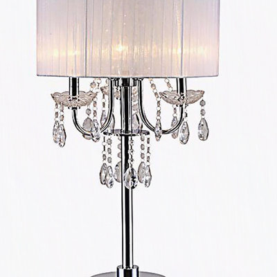 29.5"H CHROME CRYSTAL INSPIRED TABLE LAMP