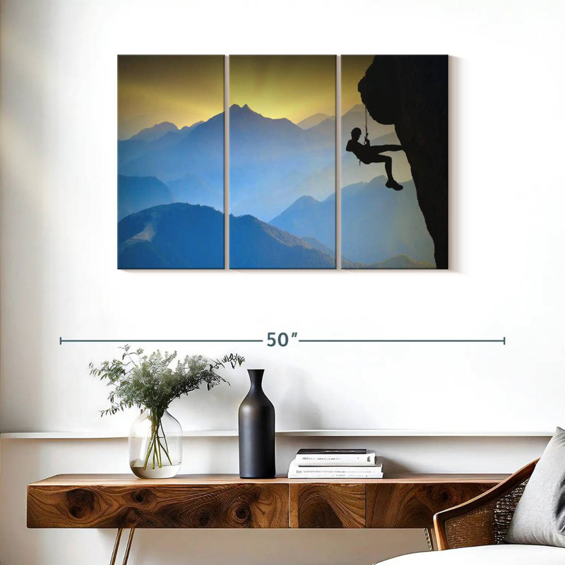 Sireci Cliff Climber At Sunset, 24" H x 38" W