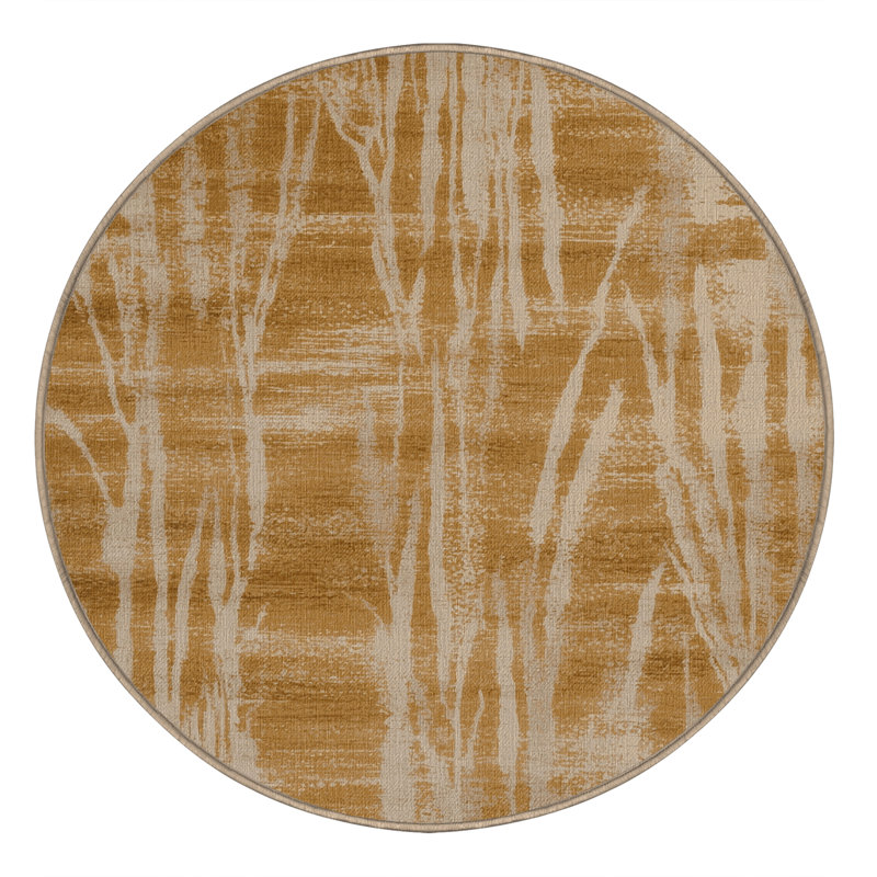 Tapis abstrait lavable à la machine, Rond 3 pi