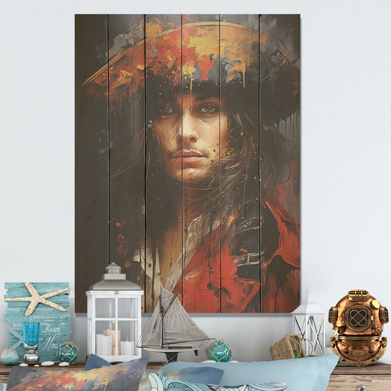 Buccaneer Rogues Reflections - Art sur bois de pin naturel, H 20 po x l 10 po