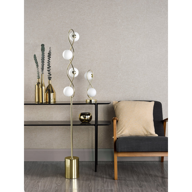 Lysandra 2 Light Table Lamp Polished Glass, Gold 
