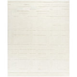 Hand Loomed Wool Geometric Area Rug in Cream