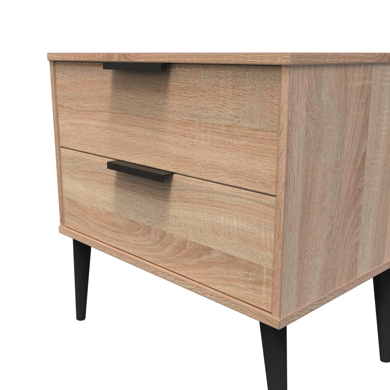 Bonnelle 58cm W Manufactured Wood Bedside Table, Bardolino Oak