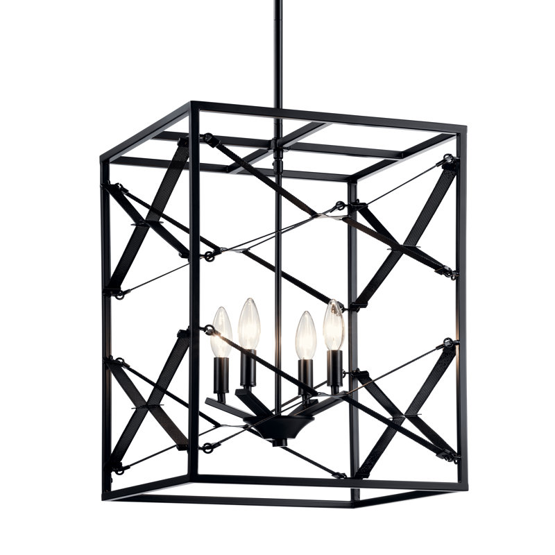Luminaire suspendu carré / rectangulaire unique à 4 lumières Brendi