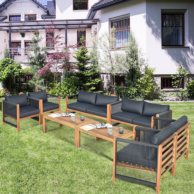 Acacia 8 - Person Patio Conversation Set with Cushions