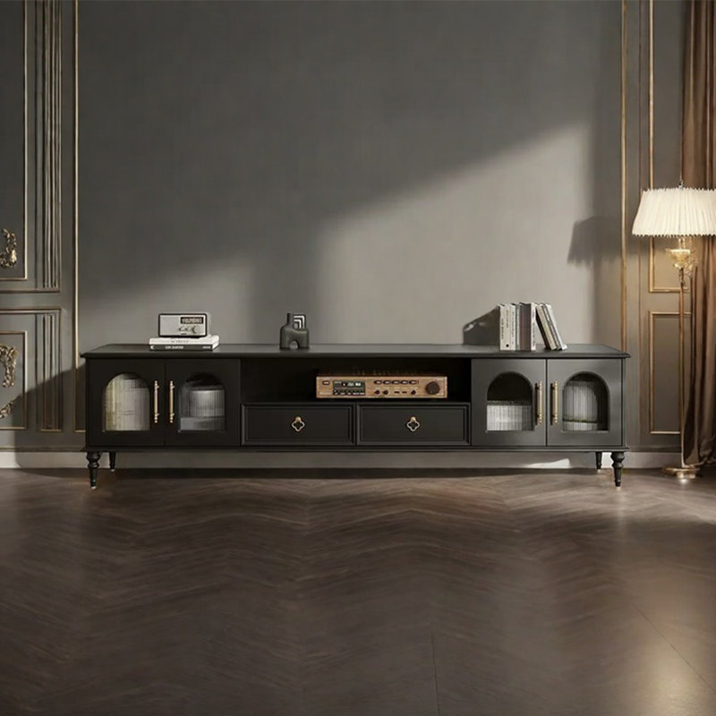 Meuble télé haut de gamme noir, 70.87"