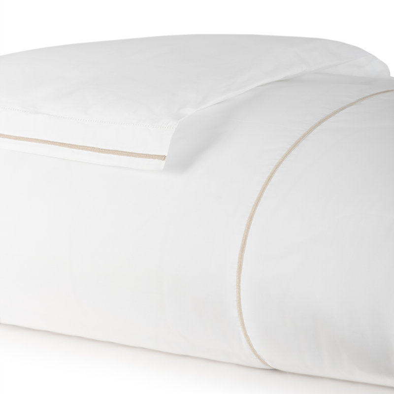 SIERRA 100% Cotton Duvet Cover, King, white/ latte