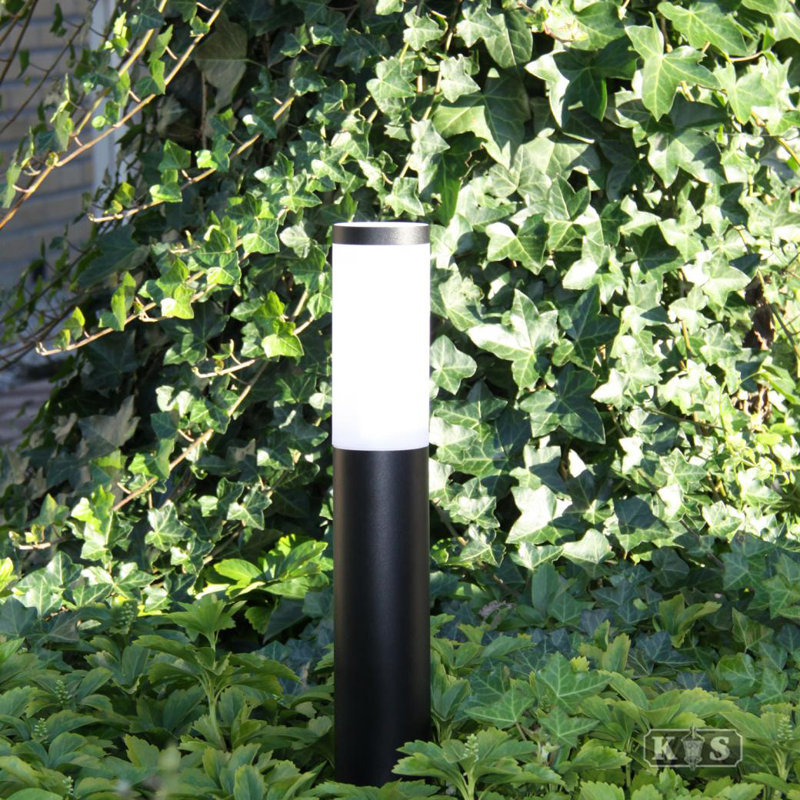 Stilo Black Steel Pathway Light, 45cm H x 7.6cm W x 7.6cm D