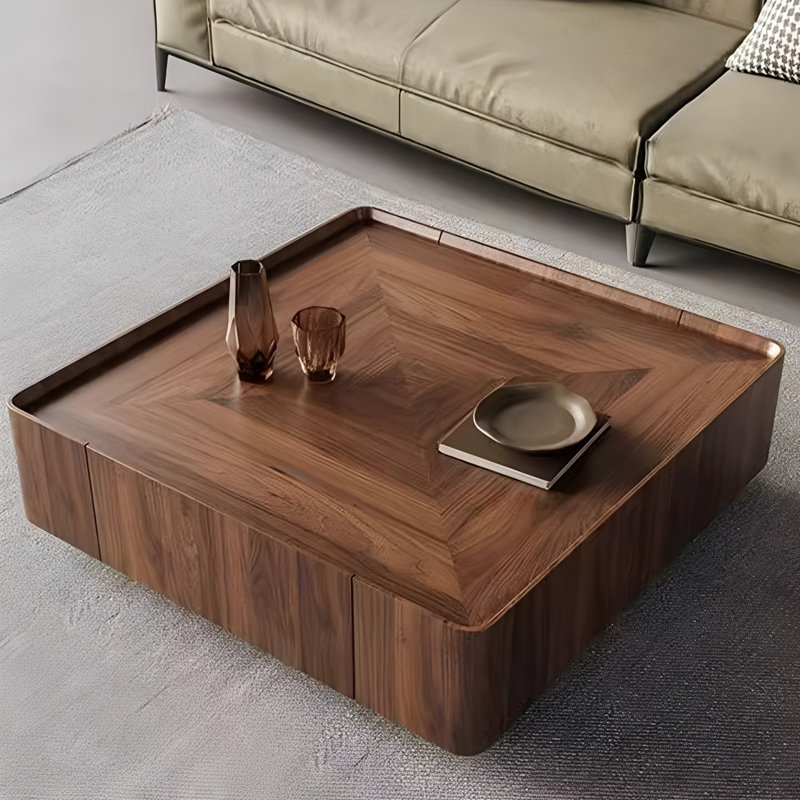 Table basse carrée de style italien, H 12,6 po x L 31,5 po x l 31,5 po