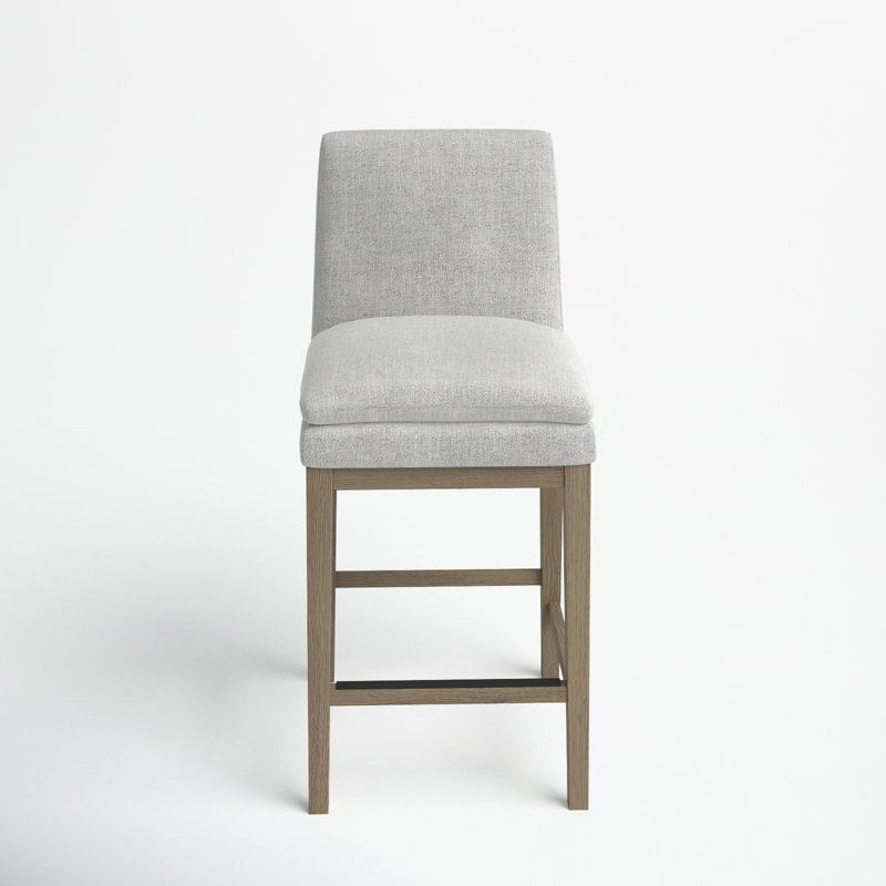 Bethea Genuine Leather Upholstered Counter Stool, Marseille Brown Genuine Leather