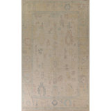 Tapis beige oriental en laine noué à la main 8 pi 11 po x 12 pi 11 po