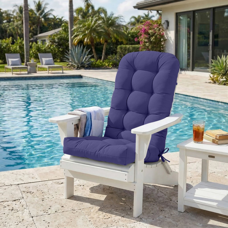 Outdoor/Indoor High Back Chair Cushion, Navy Blue