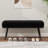 43.3"W Modern Upholstered Bench with Metal Frame and Teddy Fabric-1424308444